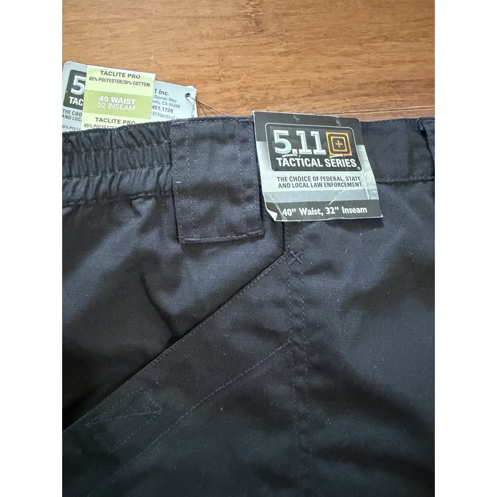 NWT 5.11 Tactical Taclite Pro Ripstop Pants Men Black 40 X 32 Cargo Pockets